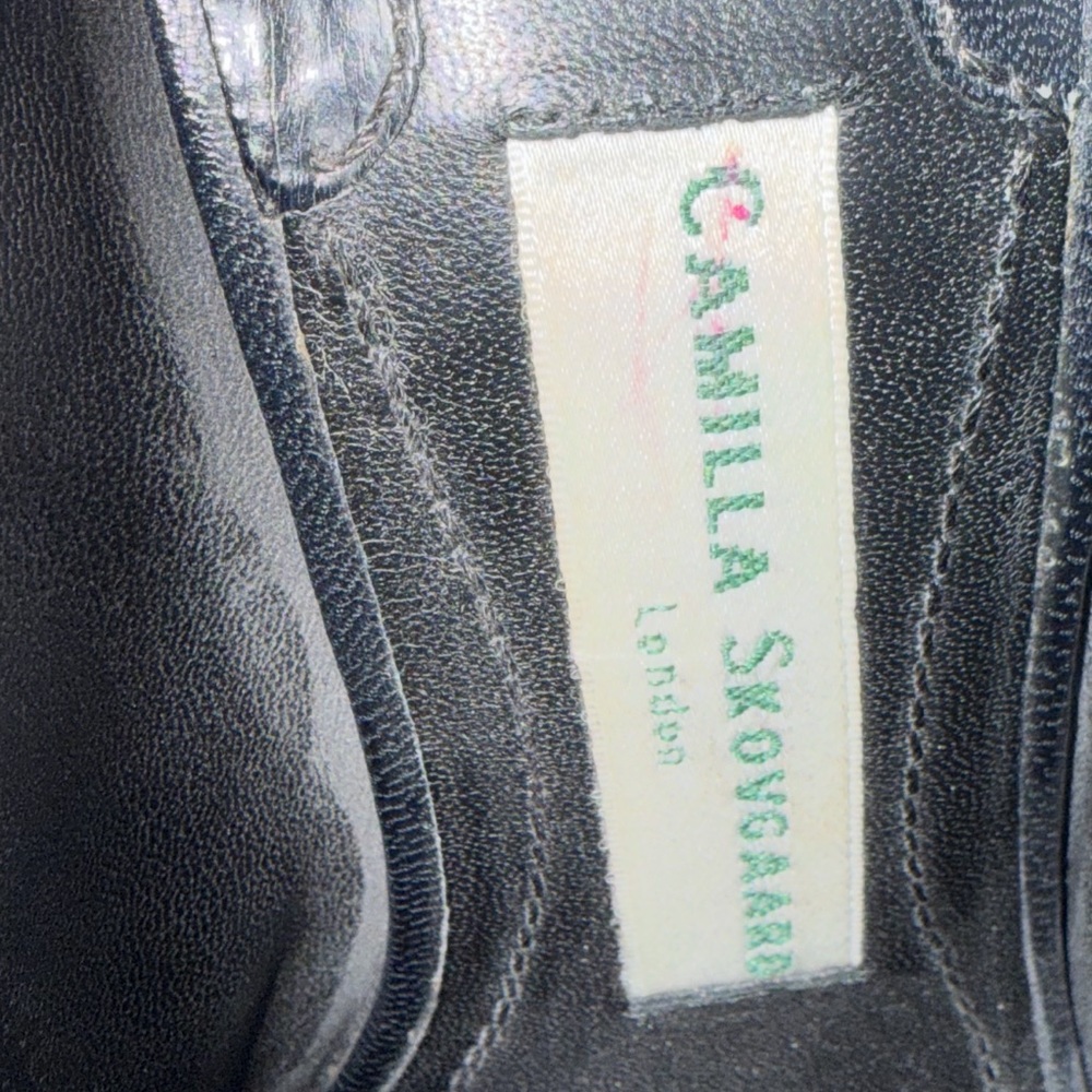 Camilla Skovgaard black leather platform stiletto booties Sexy! Sz 38.5/8.5 - Picture 6 of 6